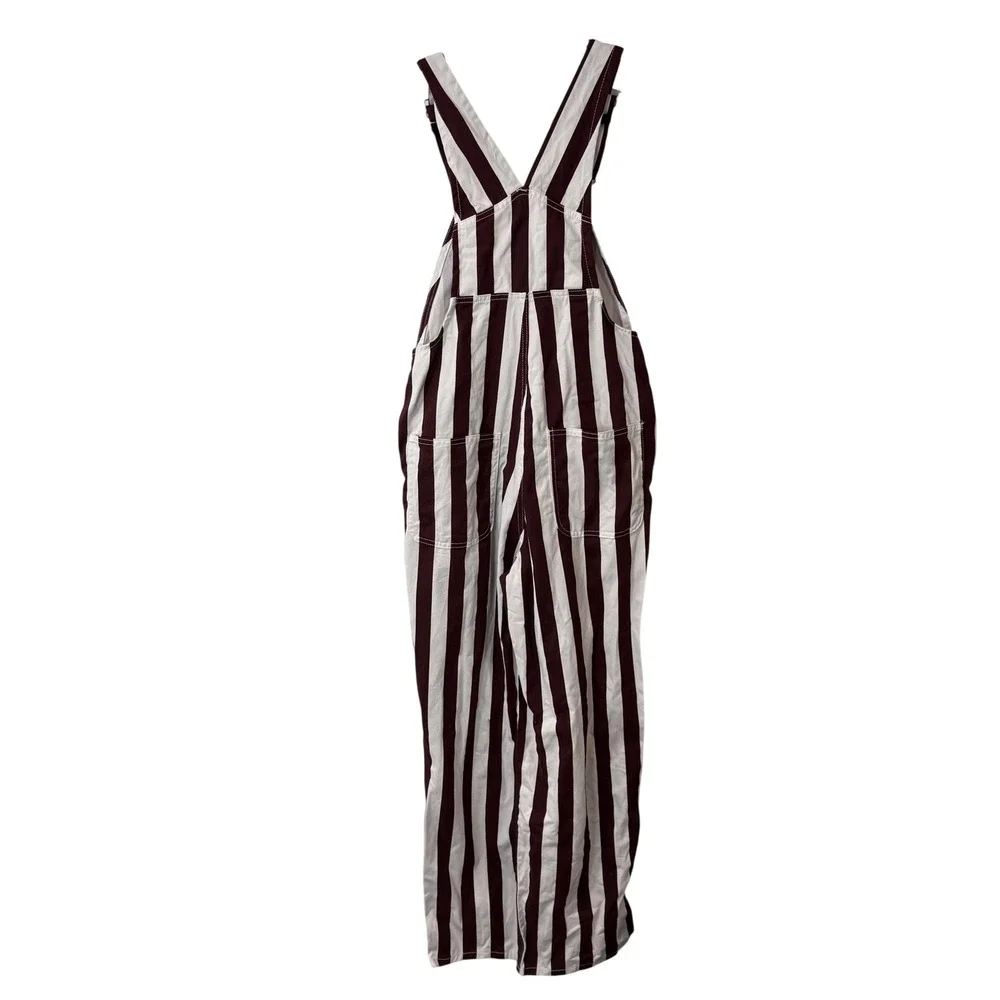 Game Bibs Adult Unisex Overalls XS Maroon White Stripe Fan Gear Tailgate College